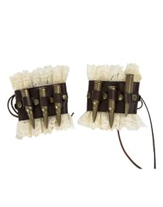 Muñequeras steampunk con balas para adulto