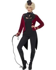 Fato de domador de circo vermelho para mulher