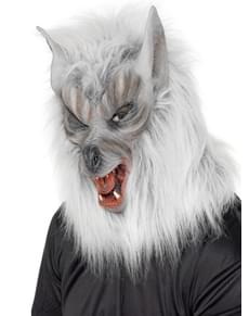 Máscara de hombre lobo gris