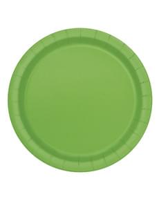 8 piatti verde lim (23 cm) - Linea Colori Basic