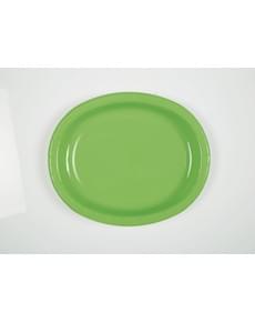 Ovale Teller Set lindgrün 8-teilig - Basic-Farben Kollektion