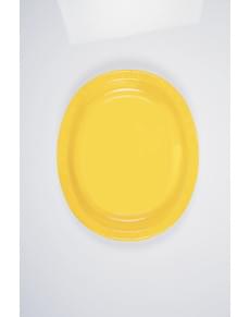 Ovale Teller Set gelb 8-teilig - Basic-Farben Kollektion