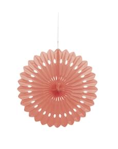 Rosace en papier corail - Gamme couleur unie