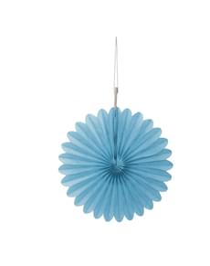3 decorative paper fans in sky blu (15,2 cm) - Basic Colours Line