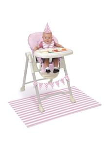 Set de 1º cumpleaños rosa y blanco