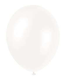 8 palloncini color bianco perlato-Linea Colori Basic (30 cm)
