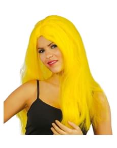 Peruca lisa de cabeleira amarela