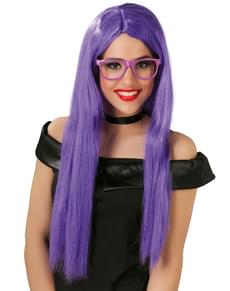 Perruque lisse longue couleur violet