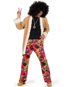Disfraz de hippie beige para hombre