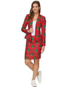 Costume Rouge Sapins de Noël femme - Suitmeister