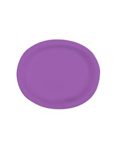Ovale Teller Set lila 8-teilig - Basic-Farben Kollektion