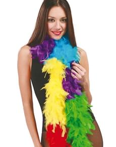 Boa de plumas multicolores