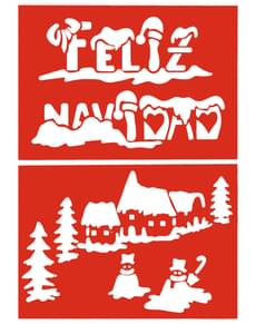 Zweiteiliges Schablonen Set - Feliz Navidad