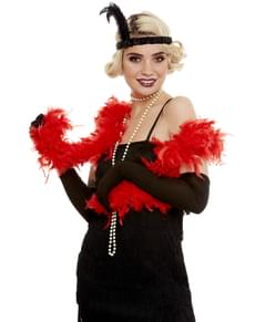 Boa de plumas roja