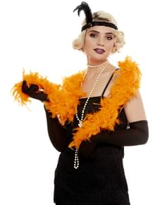 Boa de plumas naranja