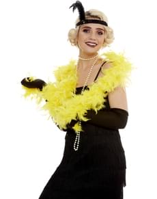 Boa de plumas amarilla