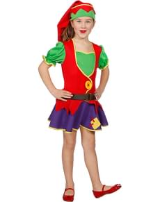 Disfarce de duende de Natal para menina