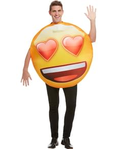 Emoji Costume brosandi með augum hjarta