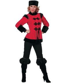 Rød kosakk kostyme til dame