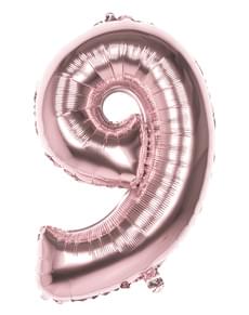 Ballon numéro 9 Rose Gold 86cm