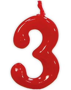 Vela de Cumpleaños Clásica Número 3