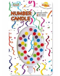 Vela de Aniversário Confete Número 0