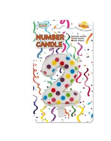 Bougie d'Anniversaire Confetti Chiffre 2