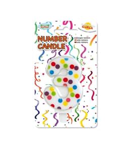 Verjaardagskaars confetti nummer 3