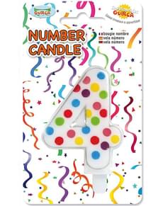 Candela per compleanno fantasia coriandoli Numero 4