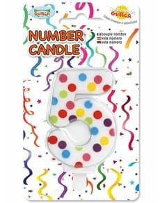Verjaardagskaars confetti nummer 5
