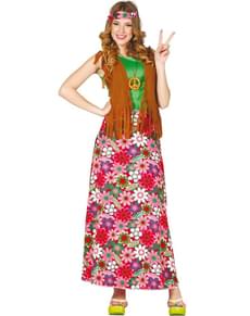 Glad Hippie Kostyme Dame