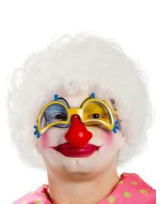 Peluca de payaso blanca para hombre