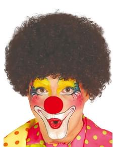 Peruca de palhaço castanha para homem