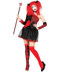 Női sötét Harlequin királynő ruha