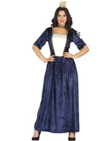 Disfraz de Dama Medieval azul para mujer