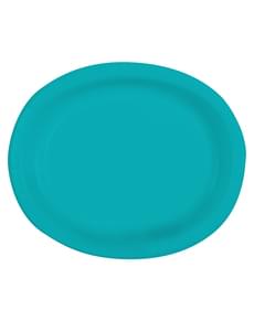 Ovale Teller Set blau 8-teilig - Basic-Farben Kollektion