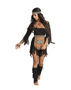 Indianer Kostüm schwarz für Damen
