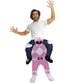 Fato às costas de Power Ranger rosa para adulto