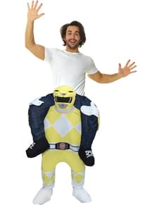 Yellow Power Ranger Ride On costume for adults - Power Rangers Mighty Morphin