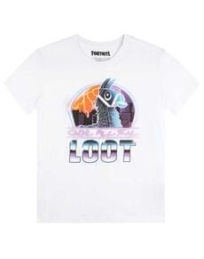 Valge Fortnite Loot T-särk lastele