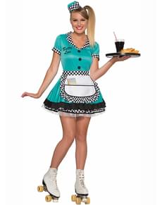 Costume da cameriera anni 50 blu per donna