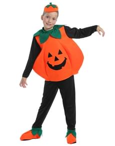 Fato de abóbora sorridente infantil