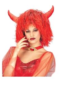 Täiskasvanud Maxi Inferno parukas sarvedega