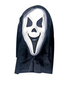Máscara de fantasma gritón con capucha