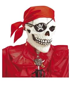 Hodeskalle Pirat med Rød Bandana Maske