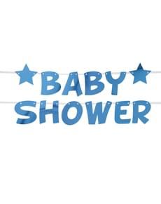Голубая гирлянда "Baby Shower" - Маленькая Звезда Голубая