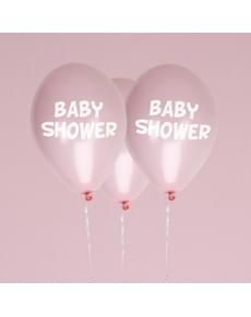 8 розови балона „Baby Shower“ (30cm) – Pink Star
