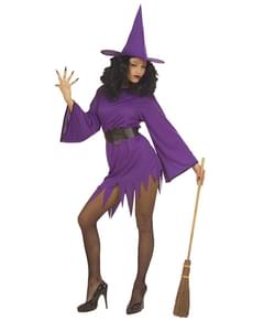 여자 보라색 마녀 의상