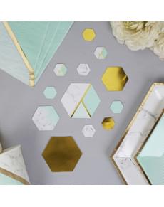 Pöytäkonfetti geometrisellä mintunvihreällä kuviolla – Colour Block Marble