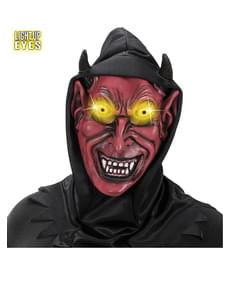 Mască de diavol cu glugă și ochi luminoși
